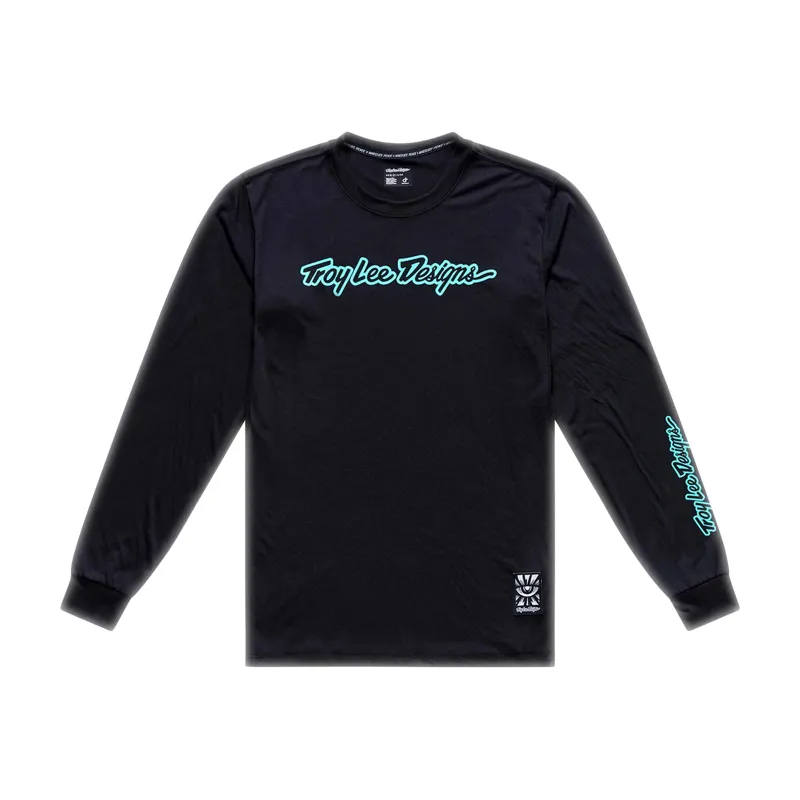 TroyLee Skyline Ride Long Sleeve Mountain Bike Jersey in Black/Teal-1