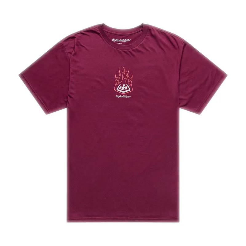 TroyLee Flame2 Short Sleeve Tech Tee in Sangria 