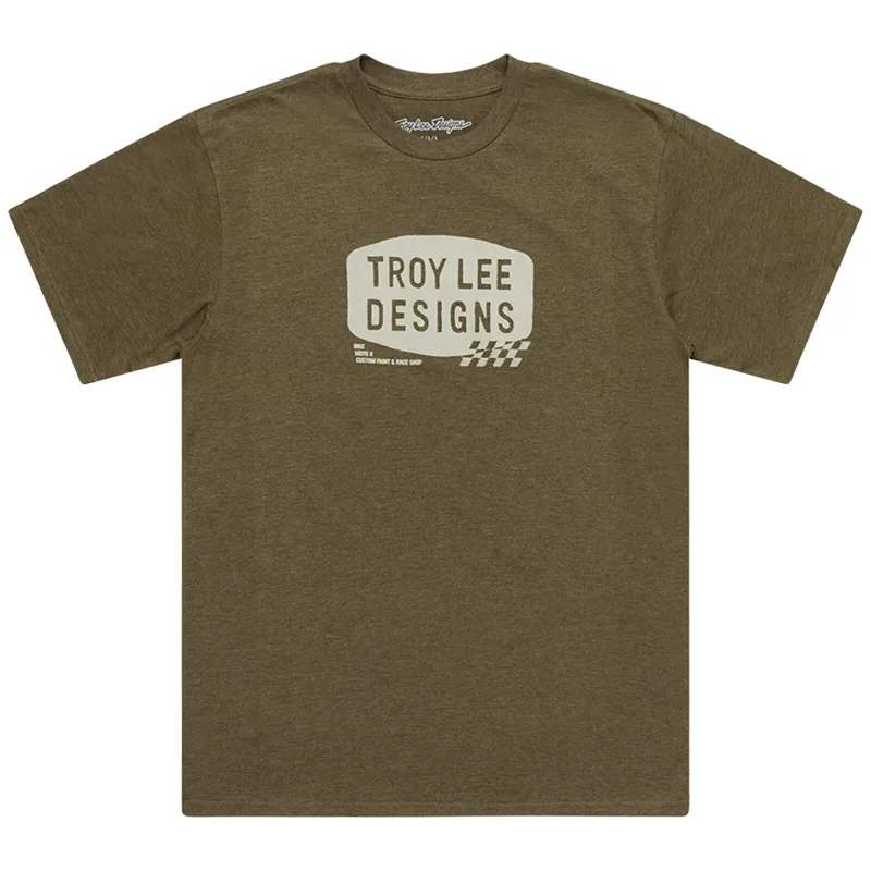 Troy Lee Signature Stamp Short Sleeve tech Tee in Stamp Olive Heather