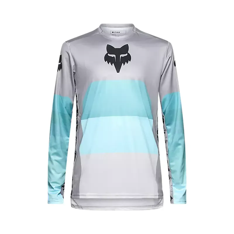 Fox Ranger Grid Long Sleeve Mountain Bike Jersey in Steel Grey
