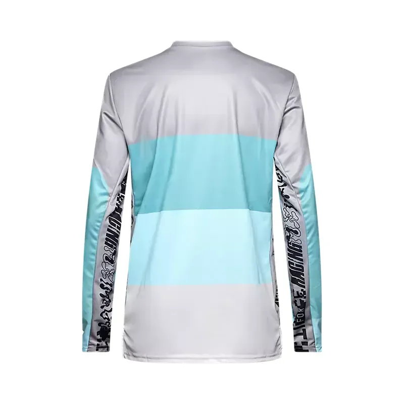 Fox Ranger Grid Long Sleeve Mountain Bike Jersey in Steel Grey-1