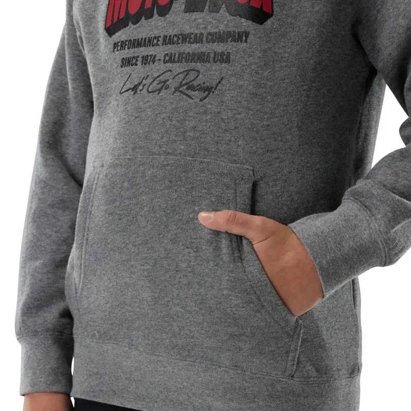 Fox Youth Go Race Fleece Pullover Hoodie in Heather Graphite Grey-5