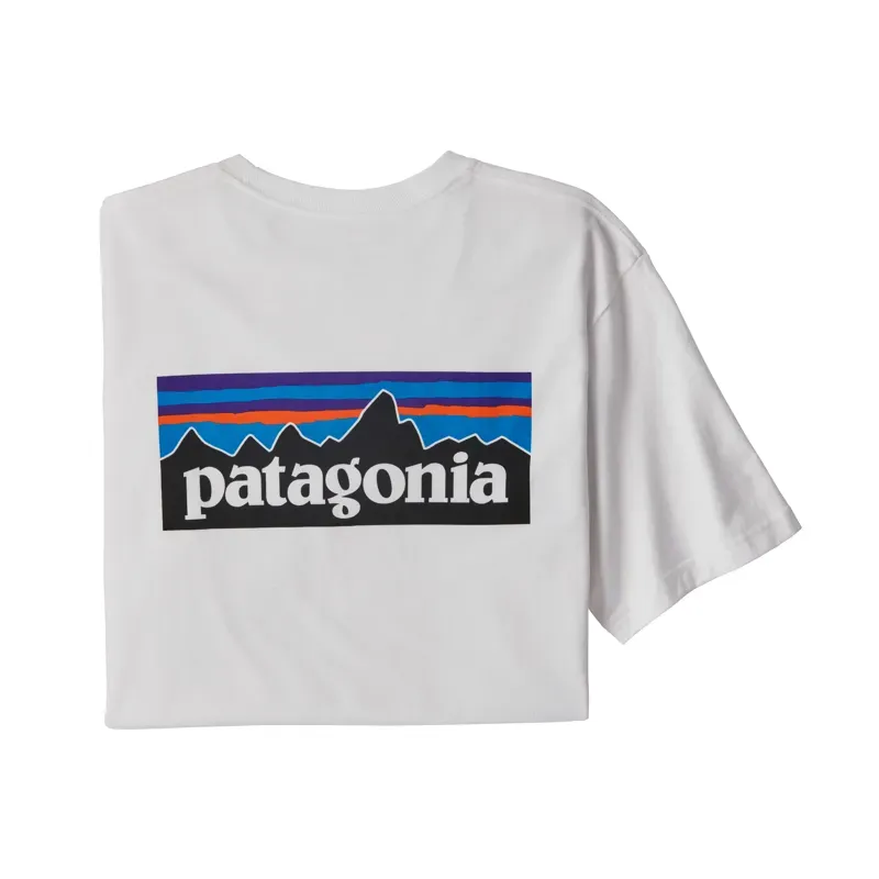 Patagonia Men's P-6 Logo Short Sleeve Responsibili- Tee in White-2