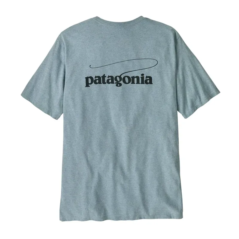 Patagonia Mens Casting Logo Responsibili-Tee in Thermal Blue-2