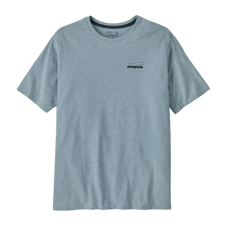 Patagonia Mens Casting Logo Responsibili-Tee in Thermal Blue-3