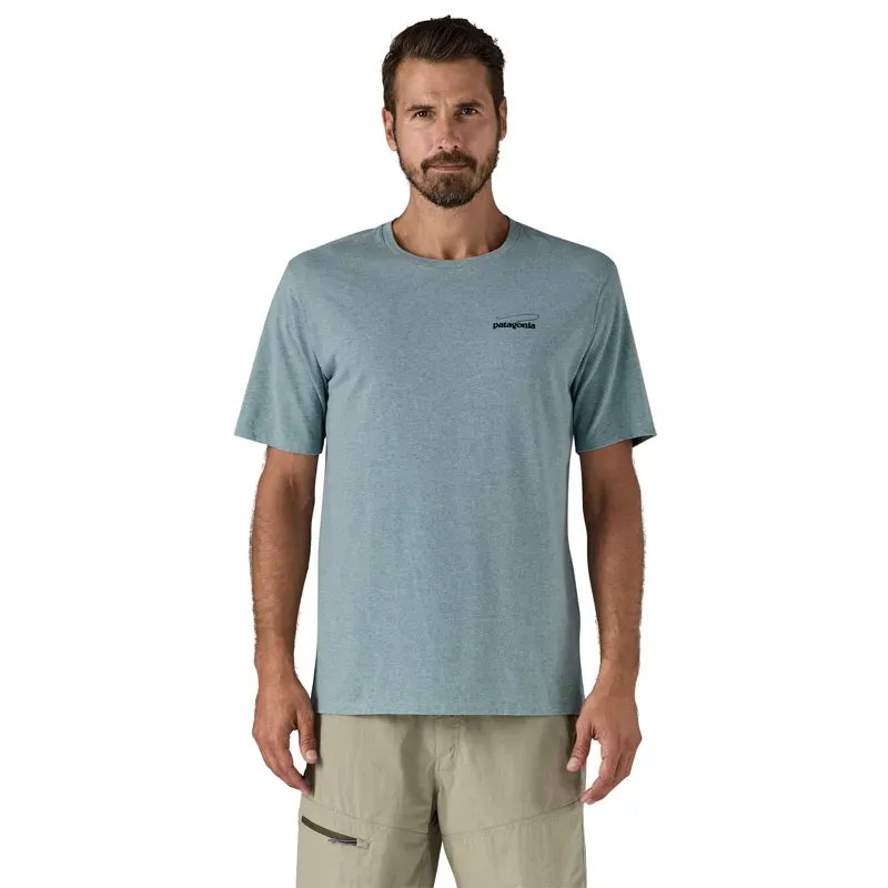 Patagonia Mens Casting Logo Responsibili-Tee in Thermal Blue