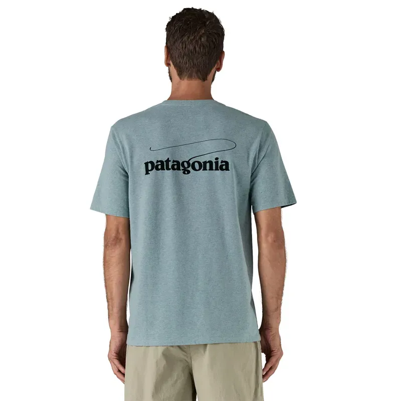 Patagonia Mens Casting Logo Responsibili-Tee in Thermal Blue-1